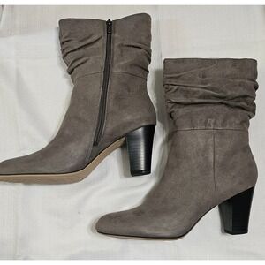 CIRCUS Willow by SAM EDELMAN Grey Suede Dress Boot Side Zip 3" Heel Women's 10